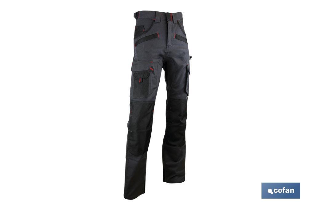 PANTALON TRABAJO MULTIB. CARLSON 300gms/m GRIS-NEGRO T-42