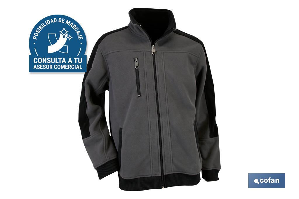 CHAQUETA POLAR WALKER 370gms/m GRIS-NEGRO TALLA XL