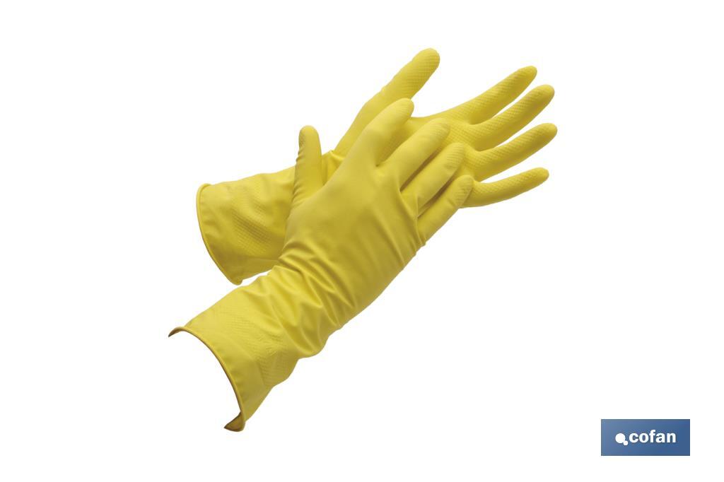 GUANTE LATEX AMARILLO FLOCADO T 7