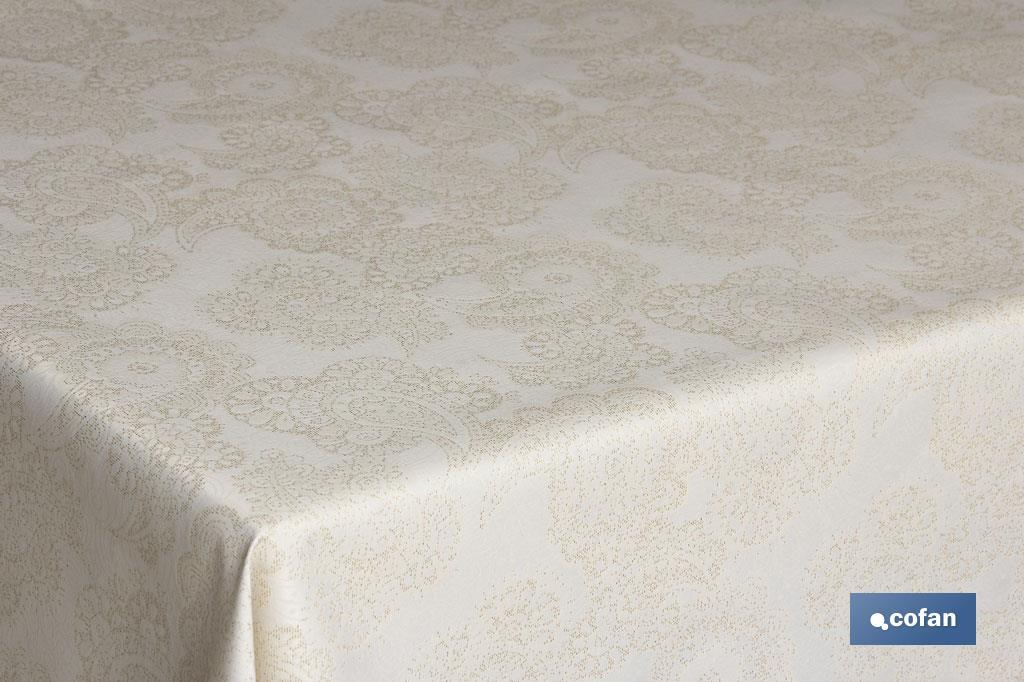 MANTEL JACQUARD LINO ORO 1,40x1,80mt MODELO VELONIA (PACK: 1 UDS)