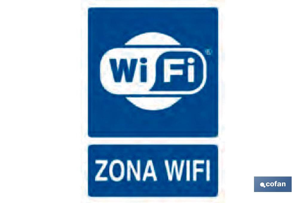 SEÑAL POLIESTIRENO 297X210 MM. ZONA WIFI (PACK: 1 UDS)