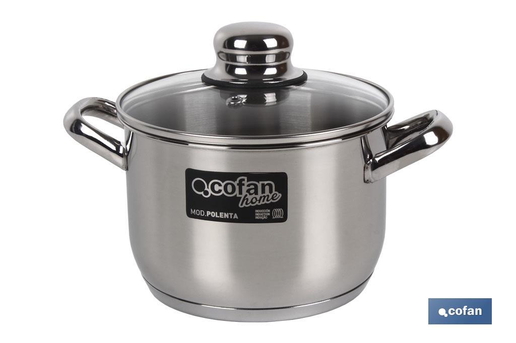 CACEROLA INOX INDUC.5.3L MOD POLENTA T/VIDRIO Ø220 MM