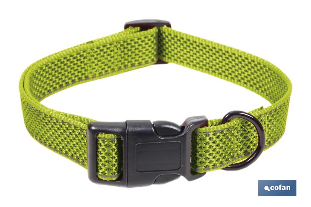 COLLAR PARA PERROS REFLECTANTE VERDE MODELO GOLFO 1,5 X 30-45 CM (PACK: 1 UDS)