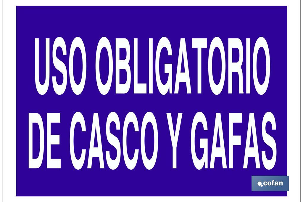 Uso obligatorio de casco y gafas
